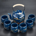 Black glaze large-capacity tea set, simple ceramic beam pot, teacup whole tea pot set  tea set  tea pot and cup set