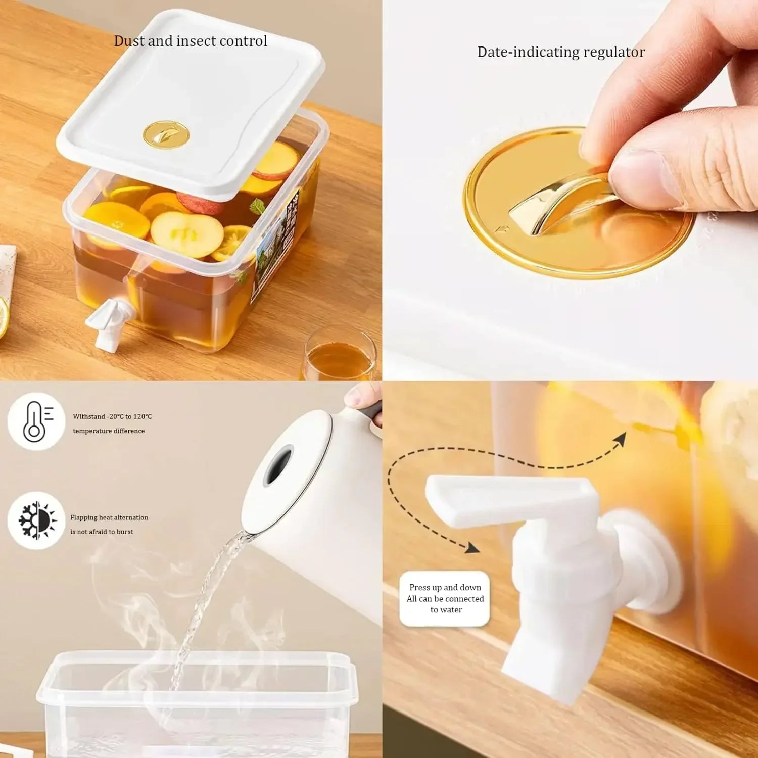 5L/3.5L  water jug with Faucet Jug Refrigerator Cold Water Bucket Dispenser Summer Fruit Juice Drink Container Fridge Pots