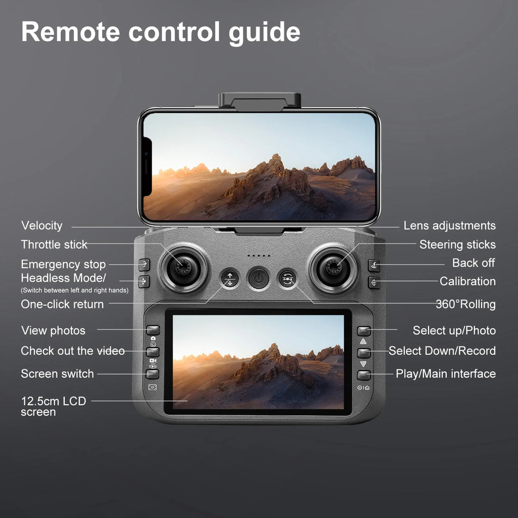 2025 New S156 Drone with Screen Brushless Optical Stream Positioning Quadcopter with Camera FPV Traverser Novice Toy Airplane