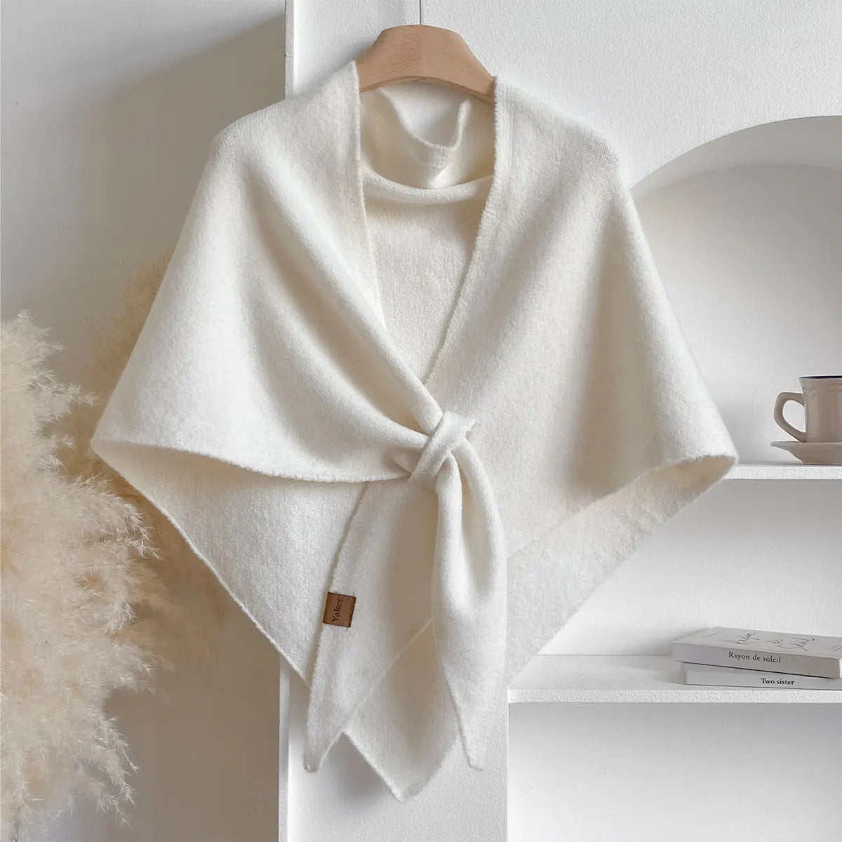 Autumn and Winter Korean Version New Women's Neck Wrap Wool Blended Triangular Shawl Female Thickened With Knitted Warm Shoulder