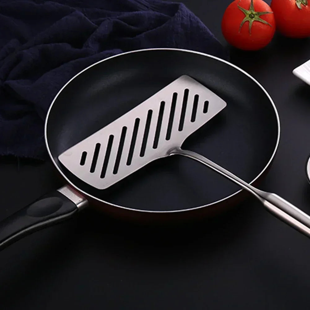 304 Stainless Steel Extra Wide Fish Spatulas Steak Shovel Fish Turner Slotted Beveled Kitchen Cooking Utensils