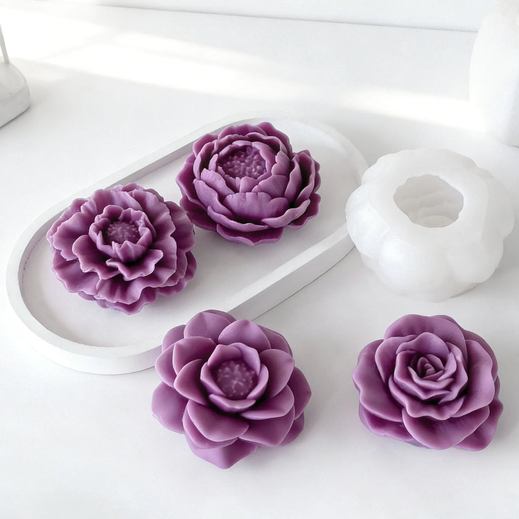 DIY Flowers Series Silicone Mold Handmade Aroma Candle Plaster Resin Mold Floral Form Rose Peony Chocolate Candy Baking Tool