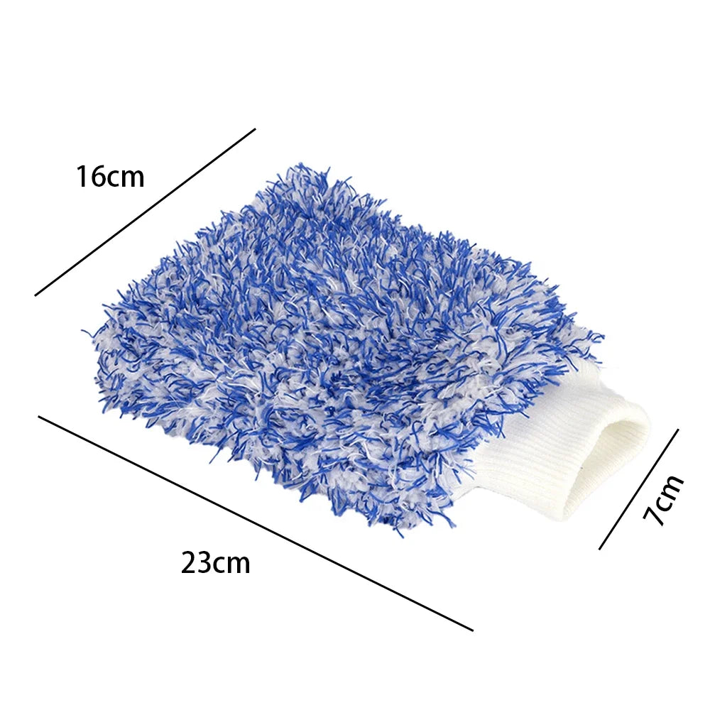 Car Washing Gloves Microfiber Strong Water Coral Velvet Cleaning Glove Soft Thickened Dust Removal Clean Tools Car Accessories