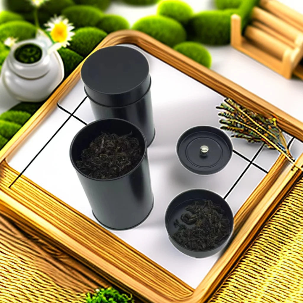 4 piece tea can with sealed double lid, suitable for bulk metal tea cans,  suitable for loose tea, coffee, candy, spices, etc.