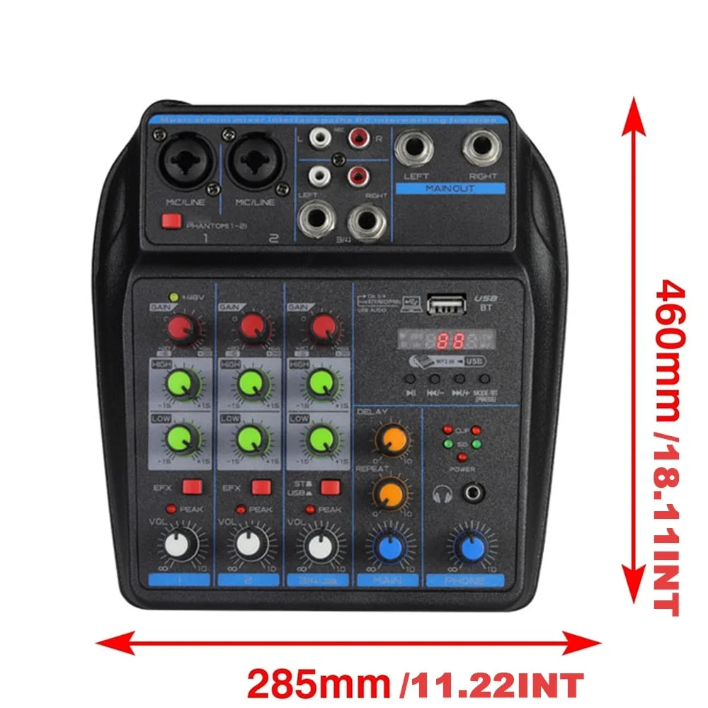 AS4 4 way Mini Mixer with Reverberation Stage Mobile Computer Live USB Recording audio mixer 4 channels DJ Mixer sound Mixer