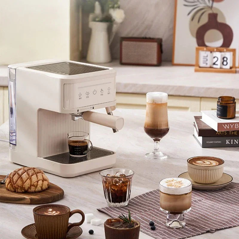 Electric Espresso Maker Professional Italian Espresso Coffee Maker Semi Italian Cappuccino Milk Frother Coffee Machines 20Bar