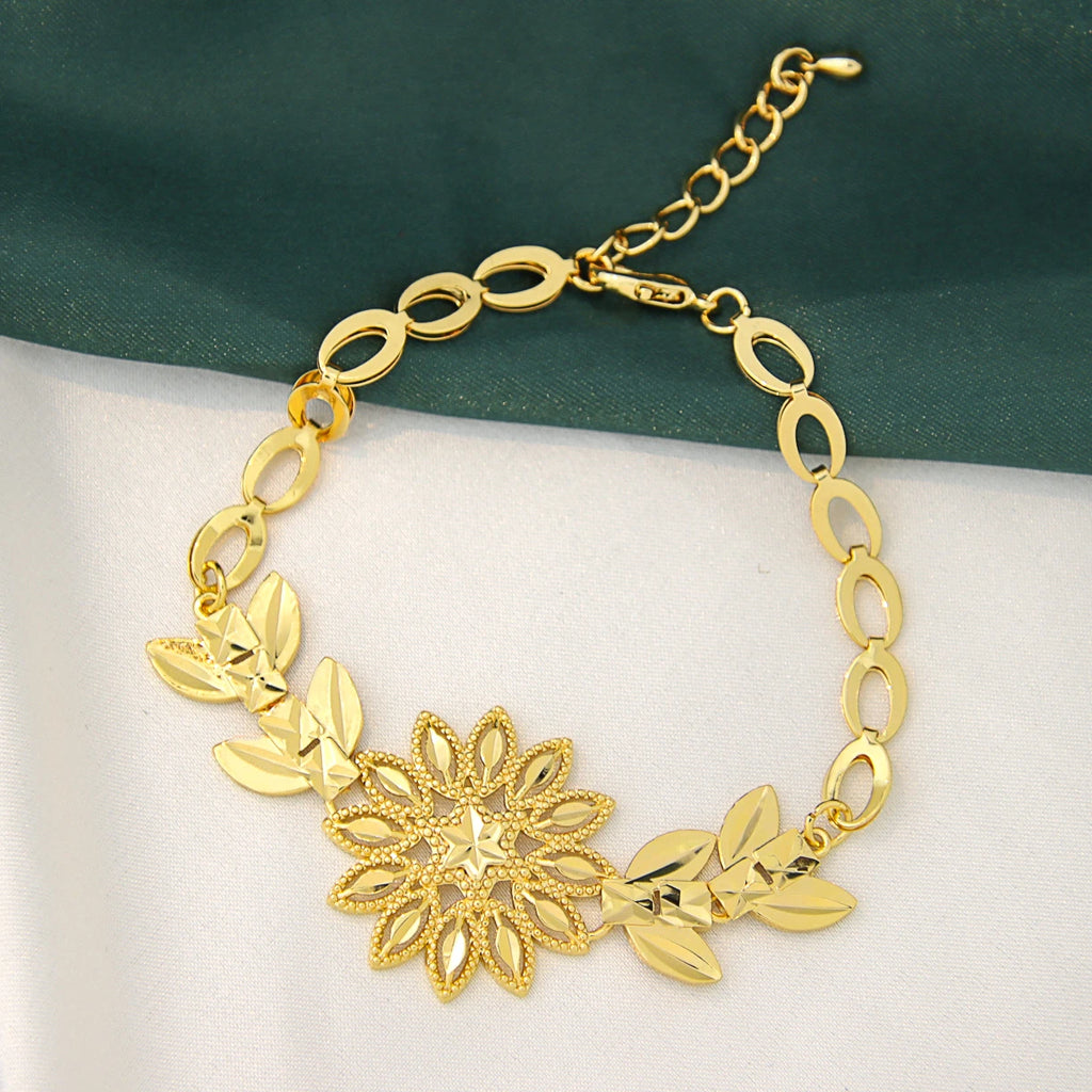 Ethiopian Gold Color Jewelry Set 21k Gold Plated Dubai Bridal Wedding Necklace Earring Set Moroccan African Jewelrys Gift