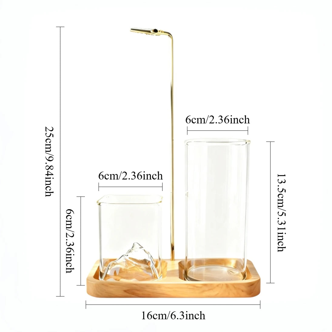 2 in 1 Fragrance Rack Anti-ash Aromatherapy Stove, Removable 3D Volcanic Glass Ash Tray with Walnut Base (suitable for Incense)