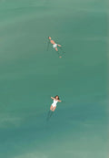Canvas Painting Decoration Minimalist Abstract Surrealism Light Green Seawater Swimming Art Living Room Bedroom Home Decoration