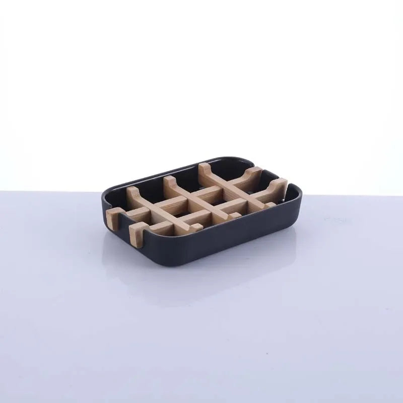 Bamboo Soap Bamboo Eco-friendly Portable Soap Dish with Handcrafted Wooden Holder and Tray for Bathroom Storage Washroom Tools