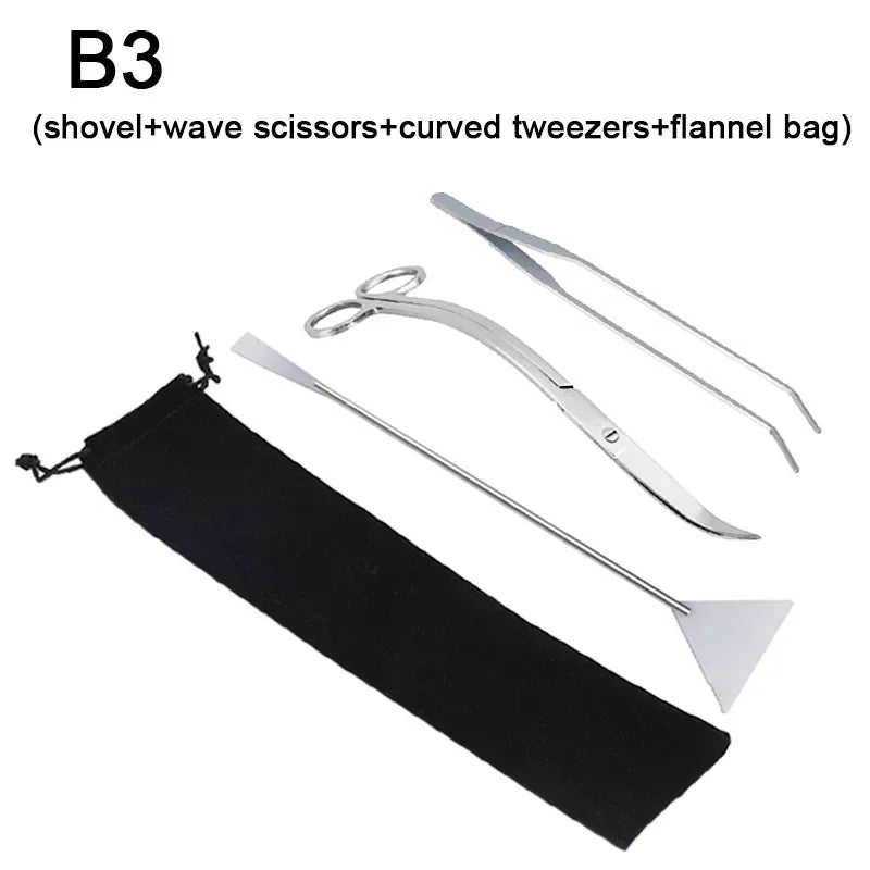 Aquarium Tools Set Scissor Tweezers Plants Wave Scissors Grass Stainless Cleaning Tools Fish Tank Shovels Aquarium Accessories