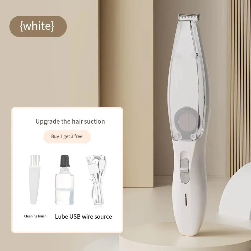 All In One Low Noise Electric Clipper With Vacuum Suction For Cats Dogs Rechargeable Paw Hair Trimmer Shaver Pet Care Tool