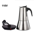 110V/220V Electric Coffee Maker 300ml 304 Stainless Steel Mocha Pot Electric Italian Coffee Maker Percolator for Home