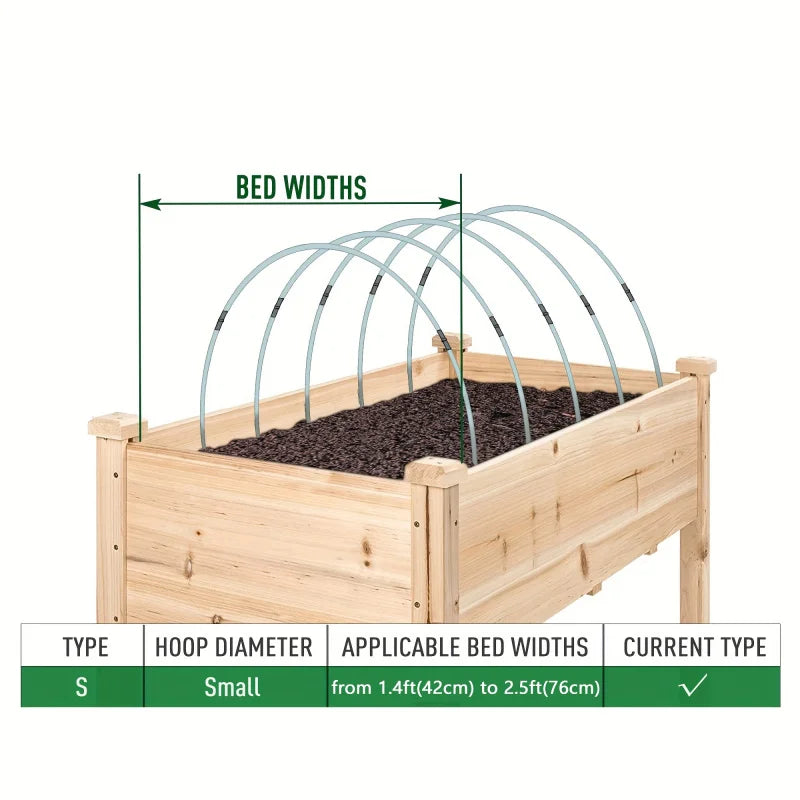 25pcs Garden Hoops For DIY Grow Tunnel Rust-Proof Fiberglass Support Frame Greenhouse Hoops For Raised Beds, Garden FabricNettin