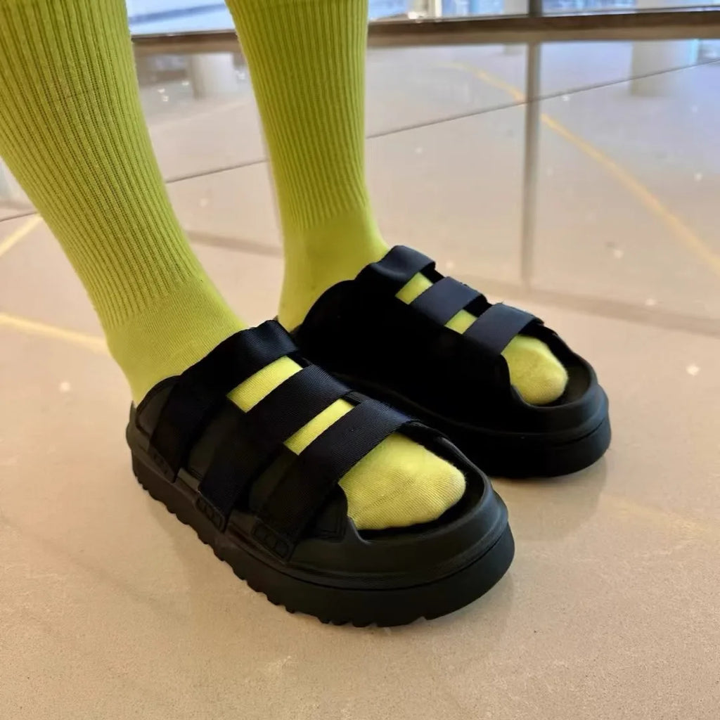 2025 Summer Women's Platform Sandals – Fashionable Slip-On Thick Sole Slide Shoes for Beach, Casual, and Outdoor Wear