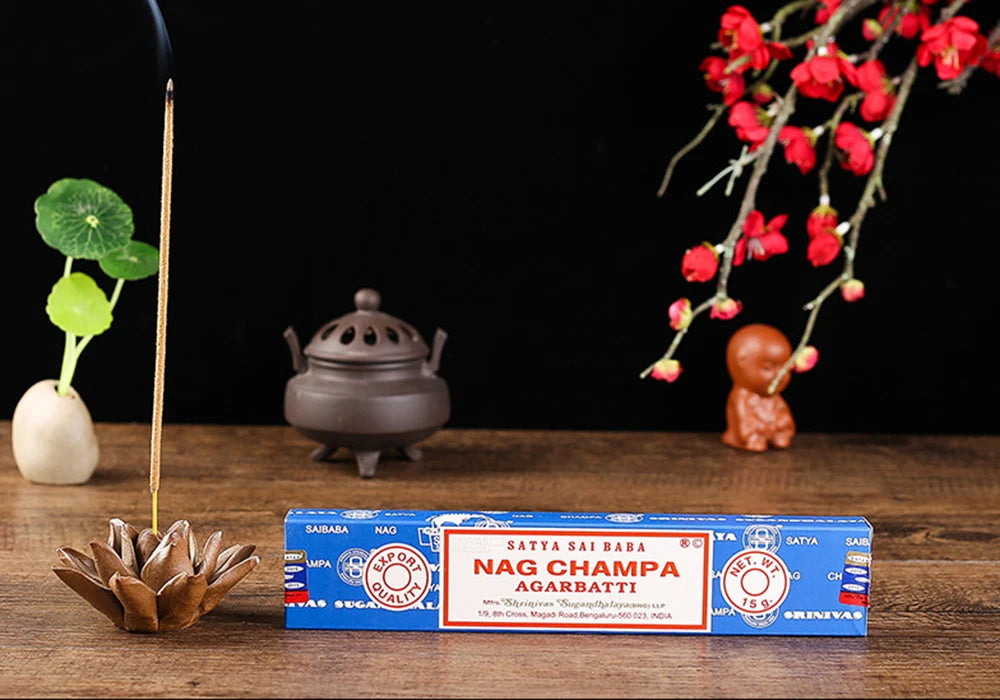 12 boxes, Indian handmade bamboo sticks incense, NAG CHAMPA natural incense, Anti-Odor, meditation, Sleep aid, home fragrance