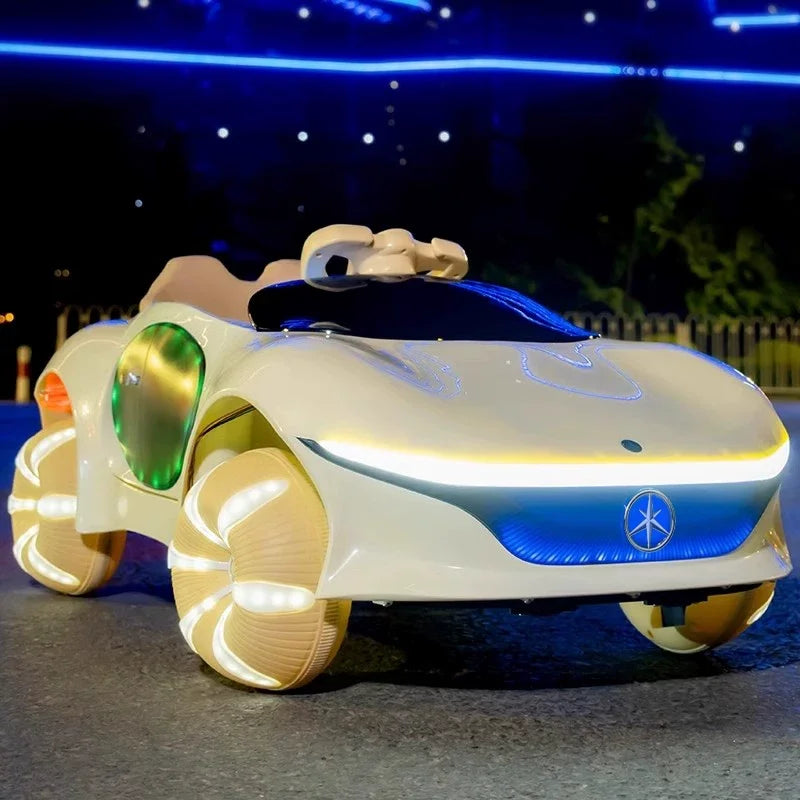 Electric Ride On Car 4WD with Remote Control - Battery Powered Toy Vehicle with Doors LED Lights Music