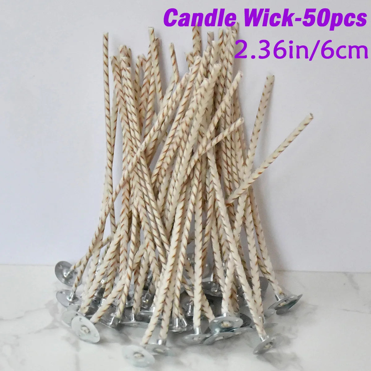 50pcs/Bag Brown Pure Cotton Soybeans Core Candles Smokeless Wicks  10cm Candle Making Supplies Accessories