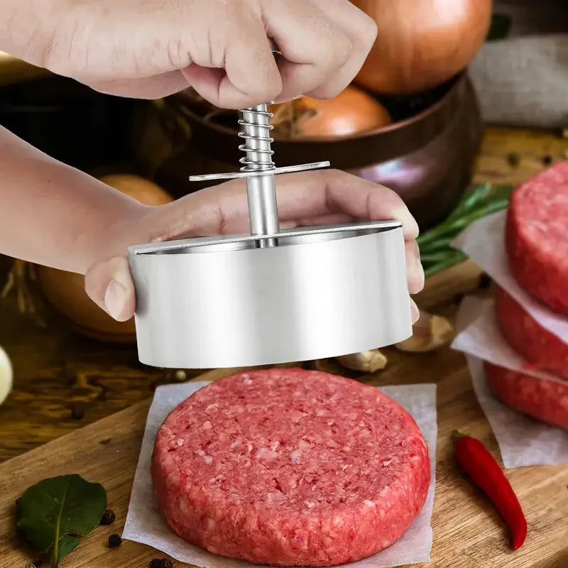 1PC Stainless Steel Hamburger Patty Manual Meat Cheeseburger Press Round Diy Patty Meat Dumpling Wrapper Kitchen Supplies Tools