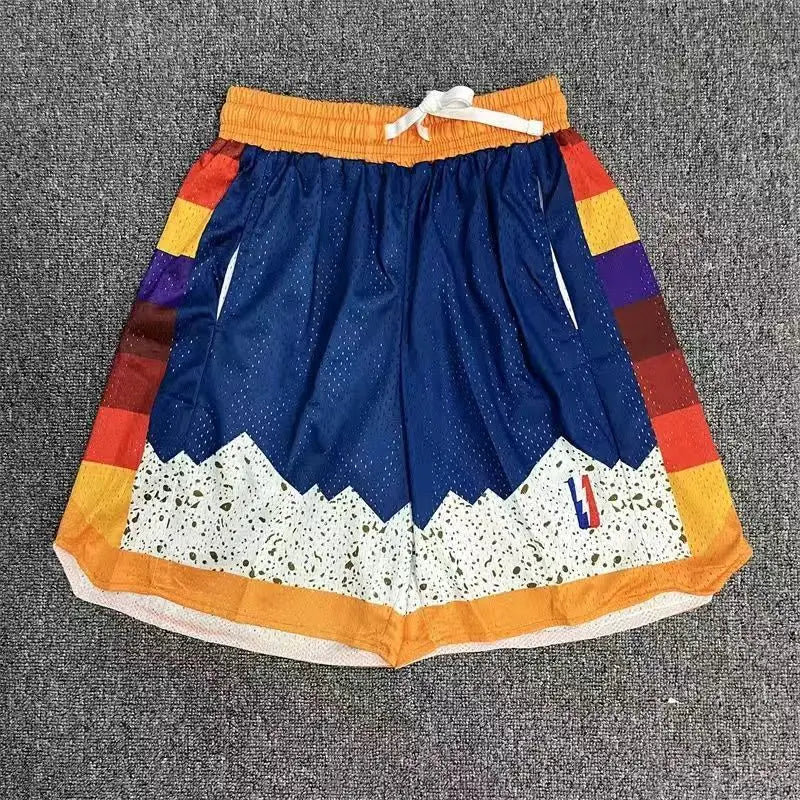 American Retro Embroidered Sports Shorts Men's Loose Casual Simple Personalized Four-point Basketball Pants Male Sportswear