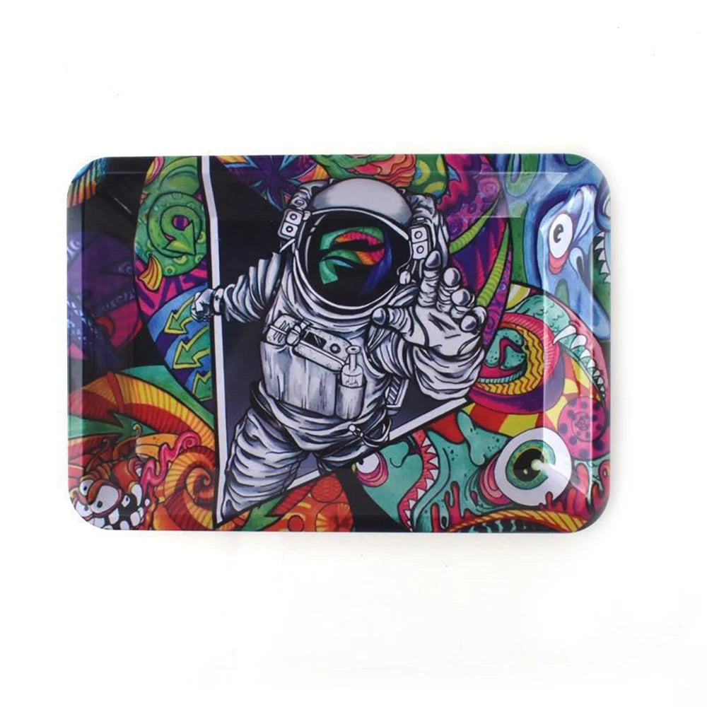 Classic Rolling Tray Multi Designs Available Tinplate Tray 7*5 inch Tobacco Smoking Accessories Rolling Tools