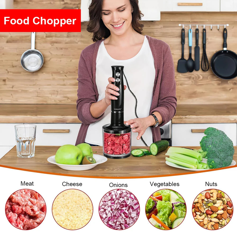 4in1 Electric Blender Multifunctional Kitchen Hand Blender Meat Chopper Egg Beater Vegetable Baby Food Juice Portable Blender