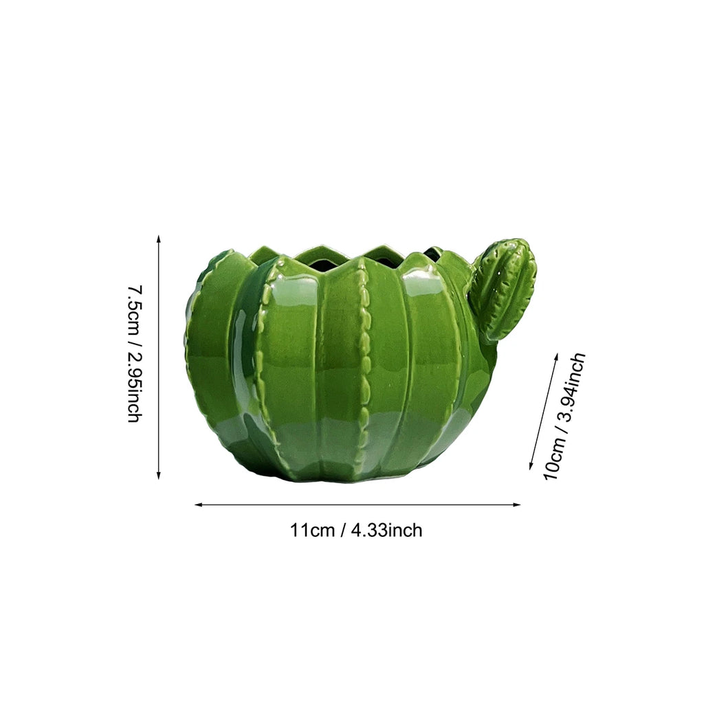 Creative Cactus Shaped Ceramic Succulent Flower Pot Garden Balcony Decorations Home Living Room Desktop Decoration Ornament