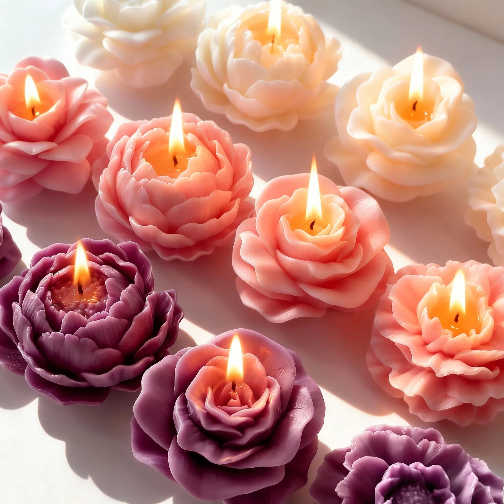 DIY Flowers Series Silicone Mold Handmade Aroma Candle Plaster Resin Mold Floral Form Rose Peony Chocolate Candy Baking Tool