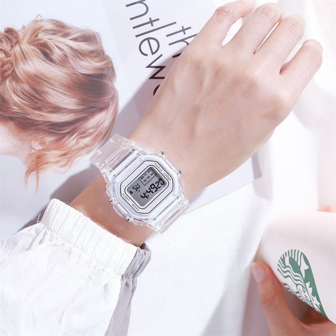 1/5pc Fashion Men Women Watches Transparent Digital Sport Lover'S Gift Children Kid'S Wristwatch Female Clock  Specification