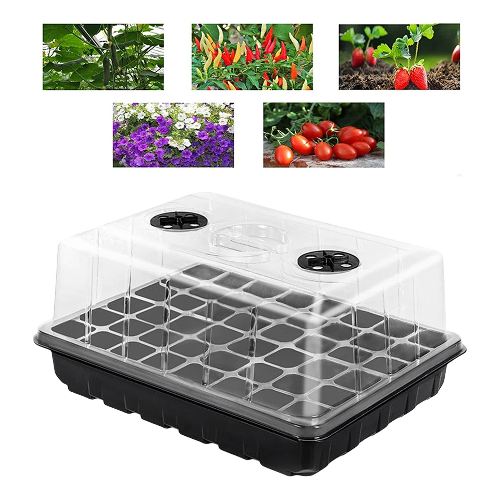 12/24/48 Holes Flower Vegetable Seedling Pots Seedling Tray Garden Pots Durable Seed Germination Plant Flower Pots Grow Box