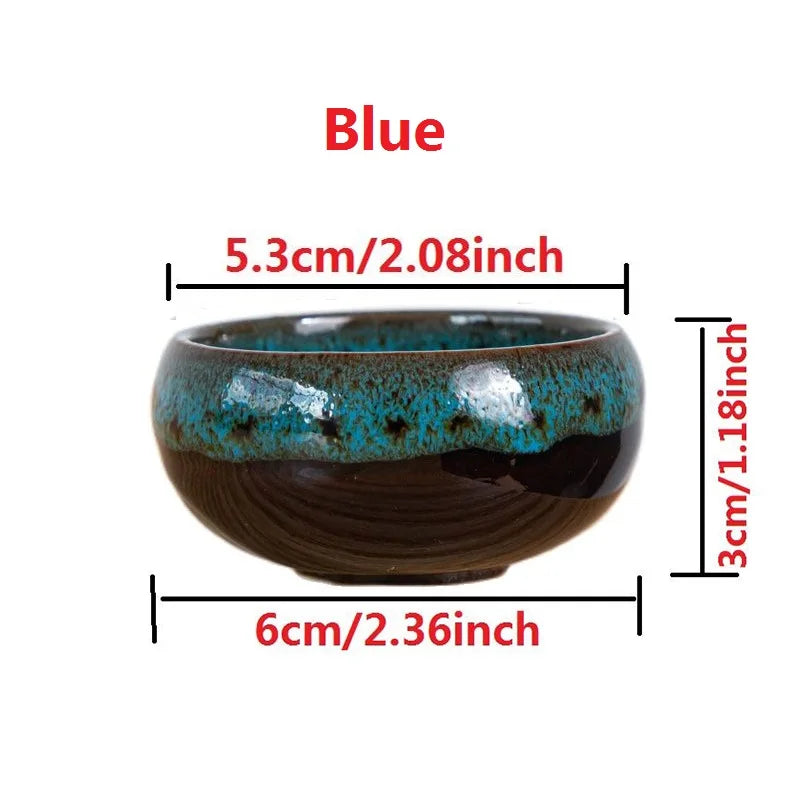 6pc Kiln-changed Flower Pot Bonsai Ceramic Pots For Plants Mini Succulent Plant Small Cactus Outdoor Container Modern Decorative