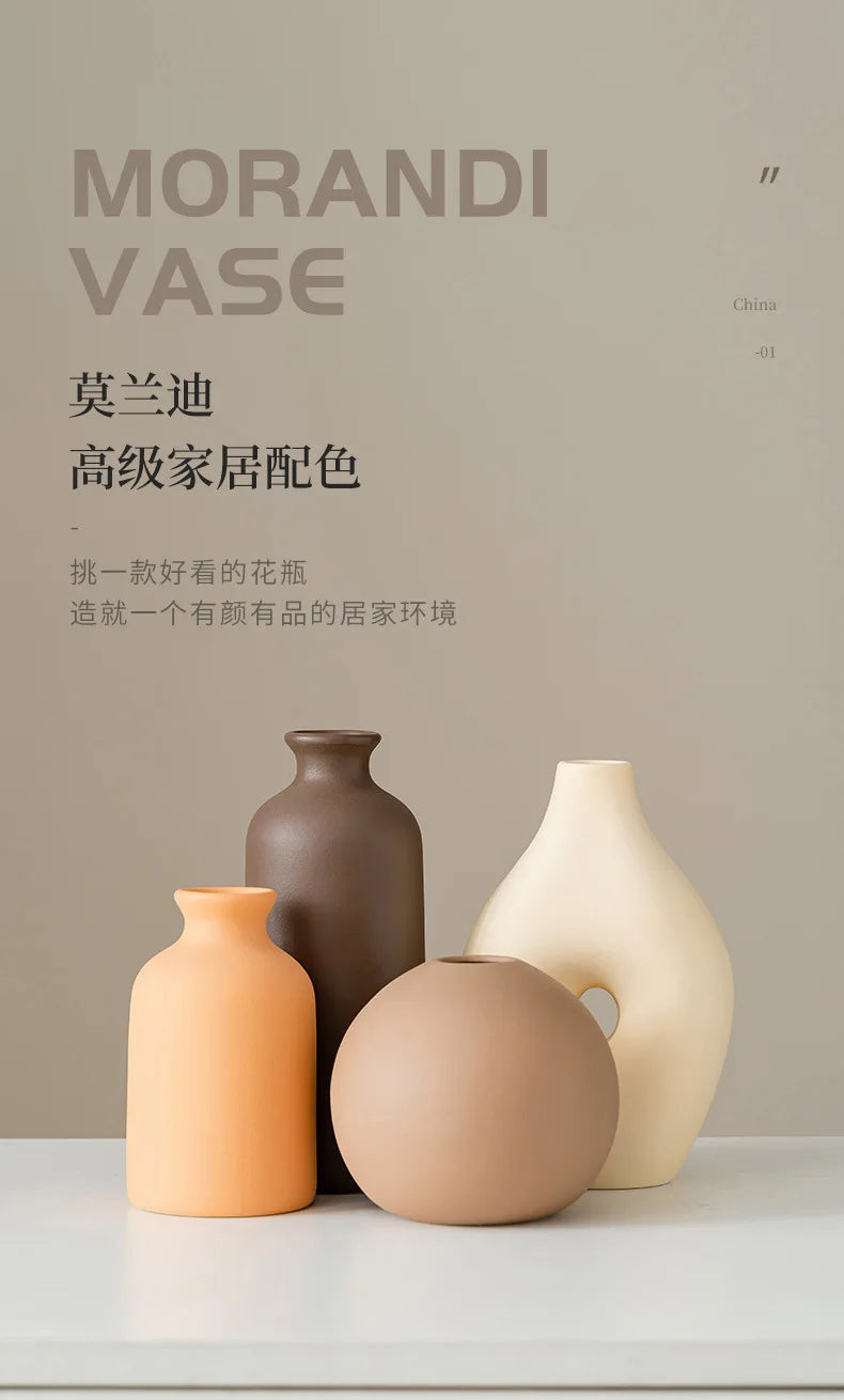 Ceramic Vase White Flower Pot Nordic Decorative Vase Dry Flower Vases for Home Living Room Desktop Decor ваза для цветов