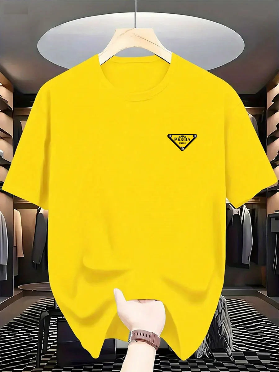 2026 New  men's Milan fashion trend international brand printed T-shirt, pure cotton round neck, casual urban luxury high-endY2K