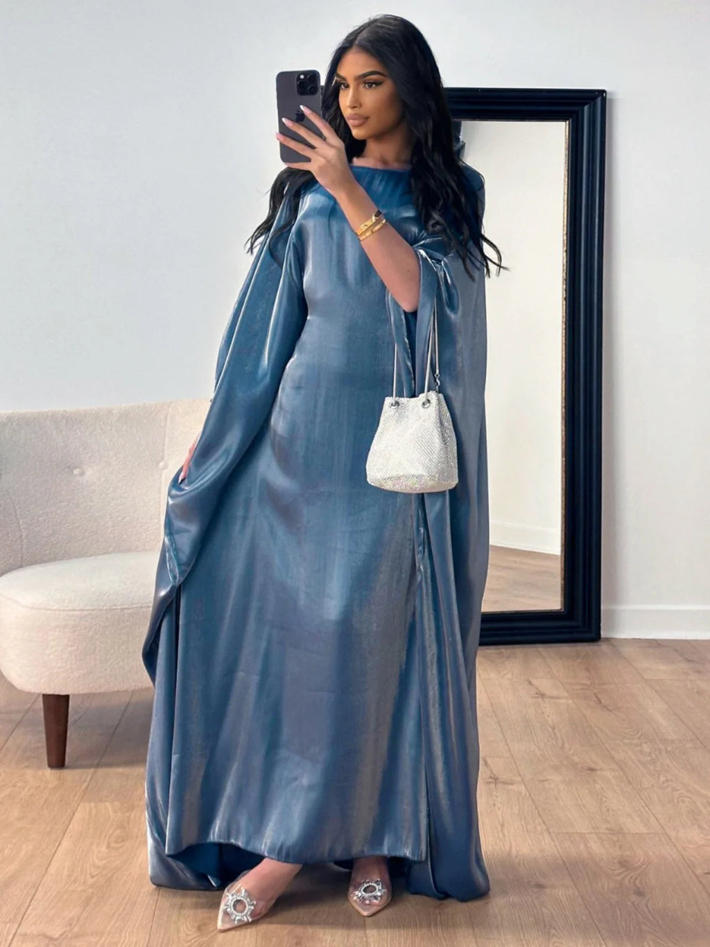 Ele Loose Robe Dr iny Fabric Par Dr Spring Summer Glowing Long Dr Women's plus Size Ele Gown