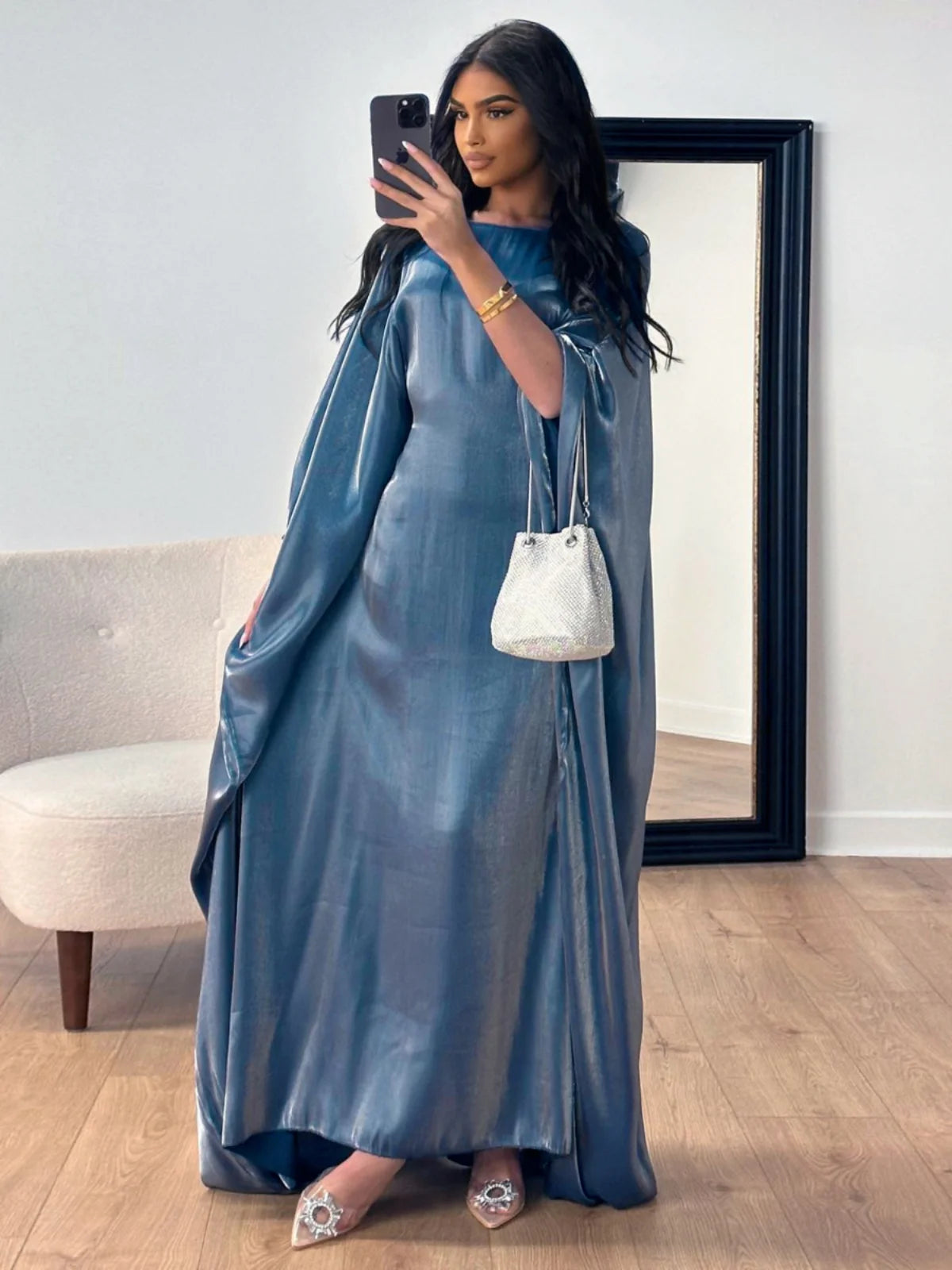 Ele Loose Robe Dr iny Fabric Par Dr Spring Summer Glowing Long Dr Women's plus Size Ele Gown