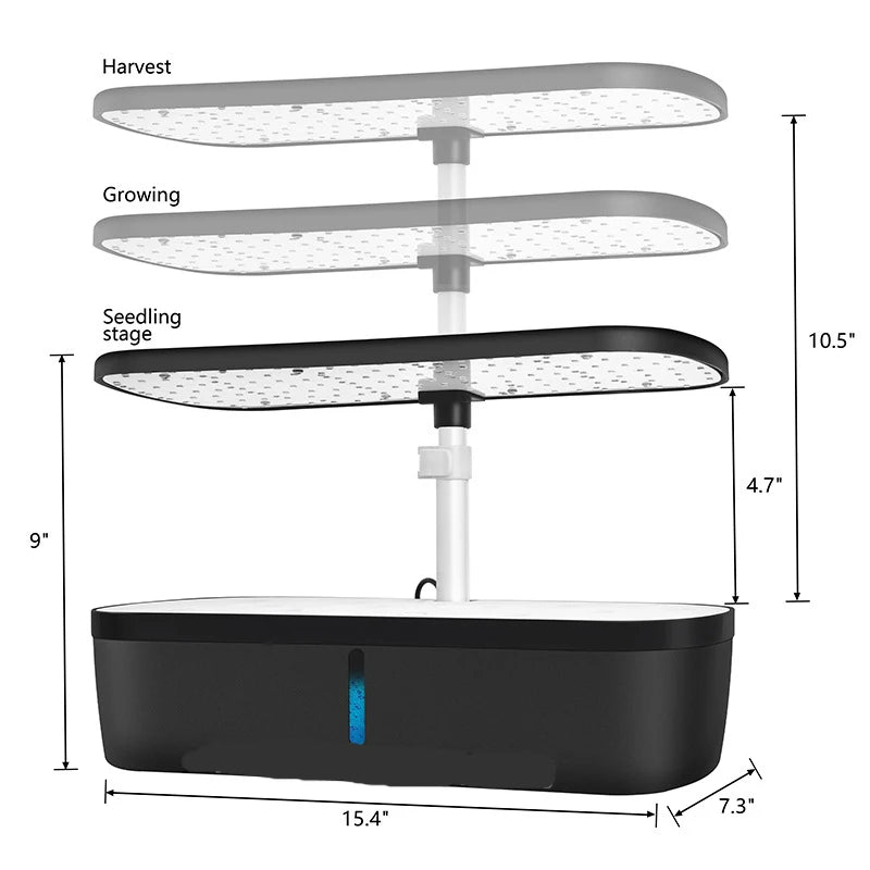 12 Holes-Hydroponic System Kits Indoor Soilless Cultivation Equipment Vegetable fruit herb Planting Box LED Plant Growth lamp