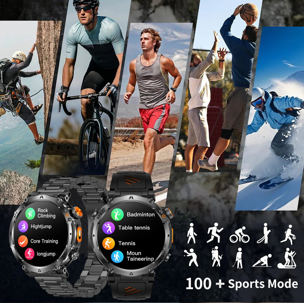 2026 New GPS Ultra Outdoor Sports Smart Watch 1.7" AOD Compass 5ATM Waterproof 170+ Sports Man Durable Military Call Smartwatch