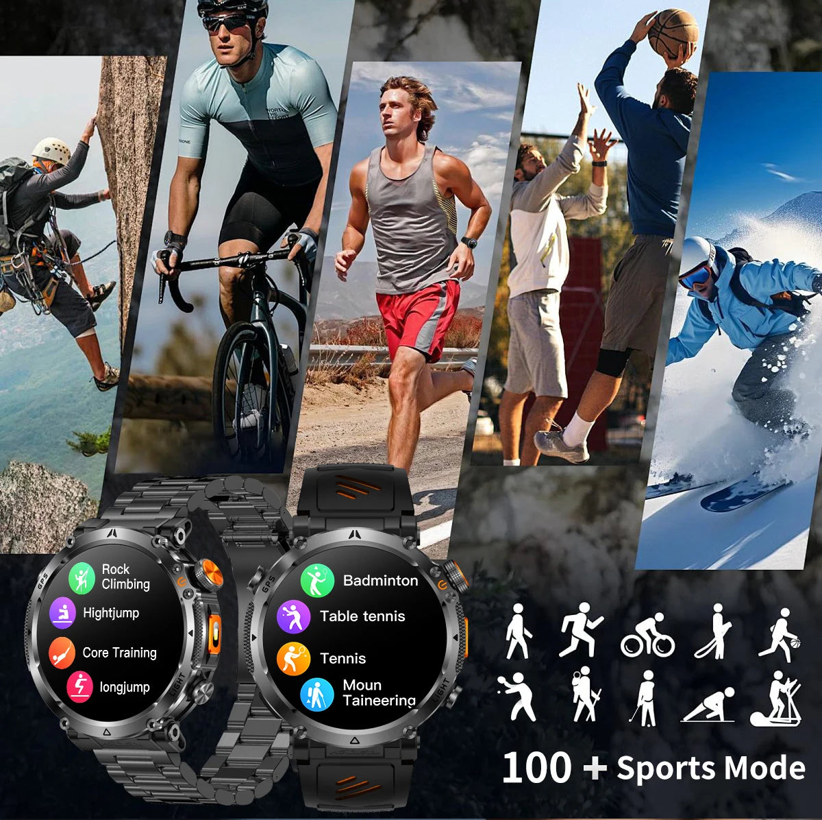 2026 New GPS Ultra Outdoor Sports Smart Watch 1.7" AOD Compass 5ATM Waterproof 170+ Sports Man Durable Military Call Smartwatch