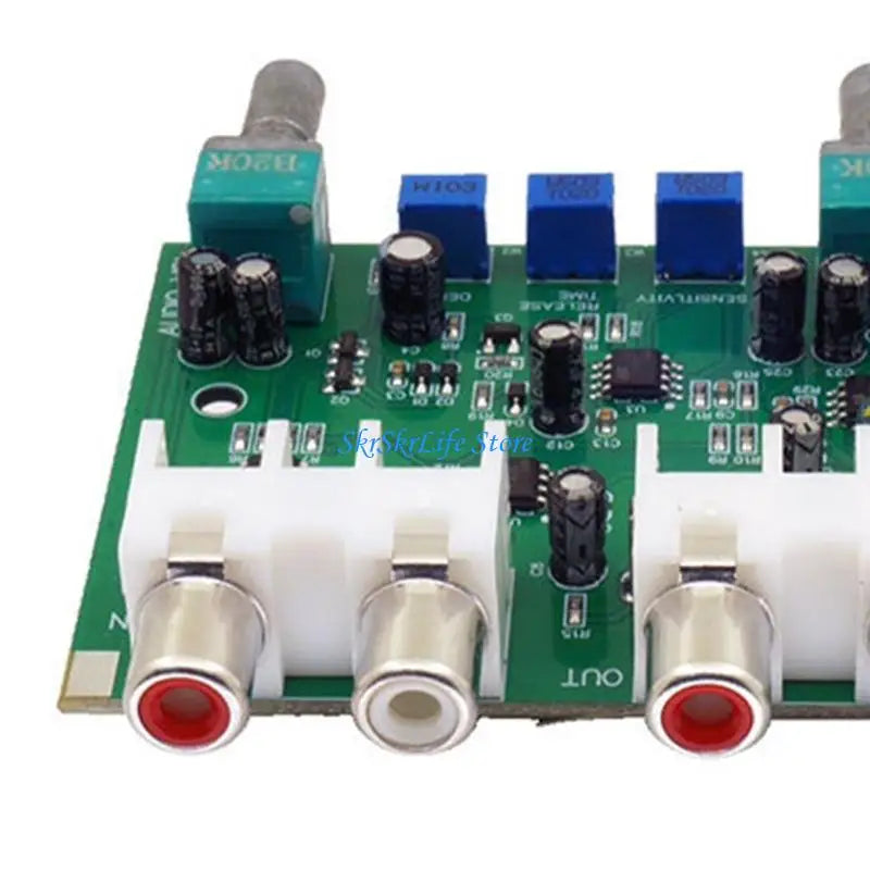 E65E Professional Stereo Audios Mixer Automatically Reduces Background Music Accompaniment Mixing Board DC12V-24V