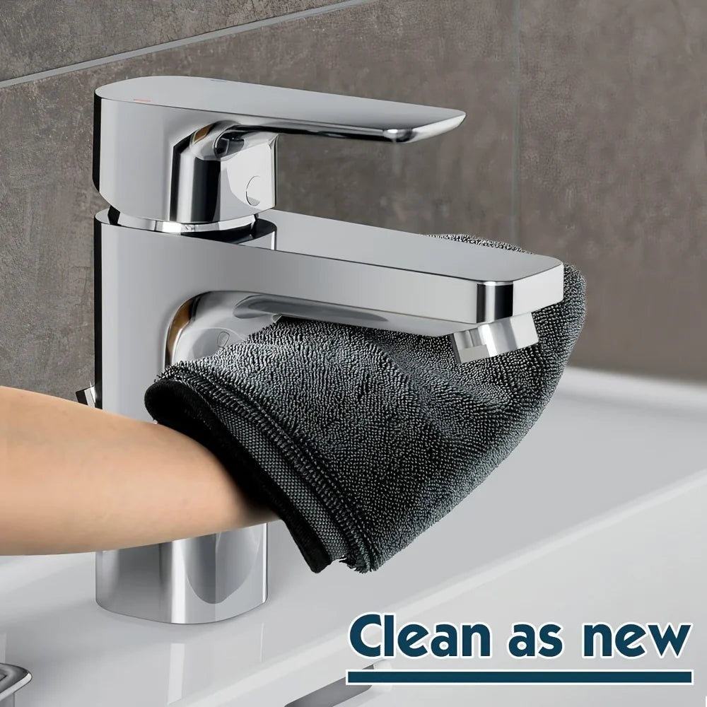 3PCS Magic Microfiber Cleaning Cloths - No Streaks, Super Soft & Highly Absorbent- Quick-Dry, Reusable Cloths