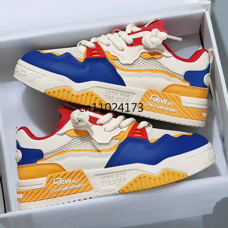 2025 new large-sized men's shoes, all-season fashion and versatile, soft-soled white sneakers and sports shoes