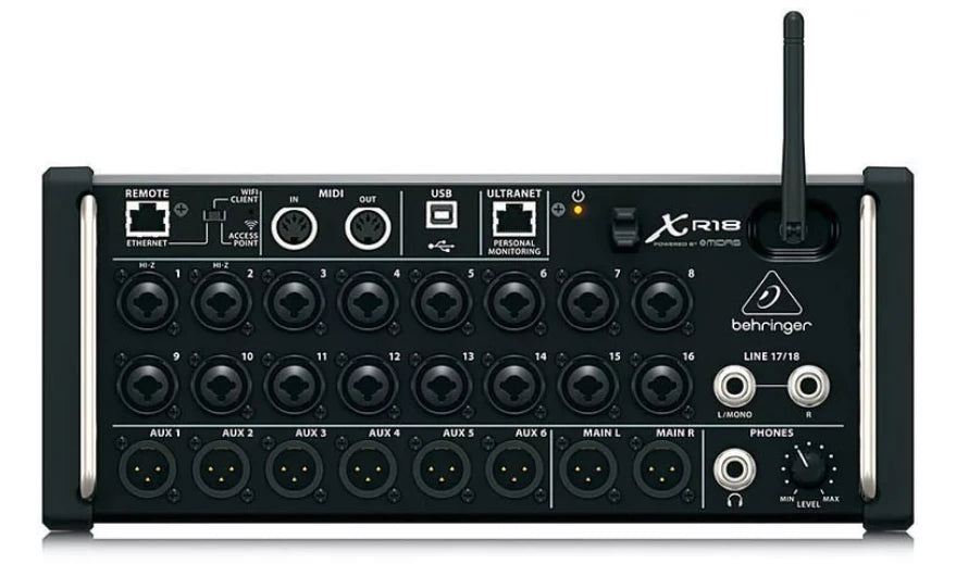 Behringer X Air XR18 18-channel Rackmount Digital Mixer for iPad/Android Tablet with 16  Midas Preamps, Wi-Fi and USB Interface