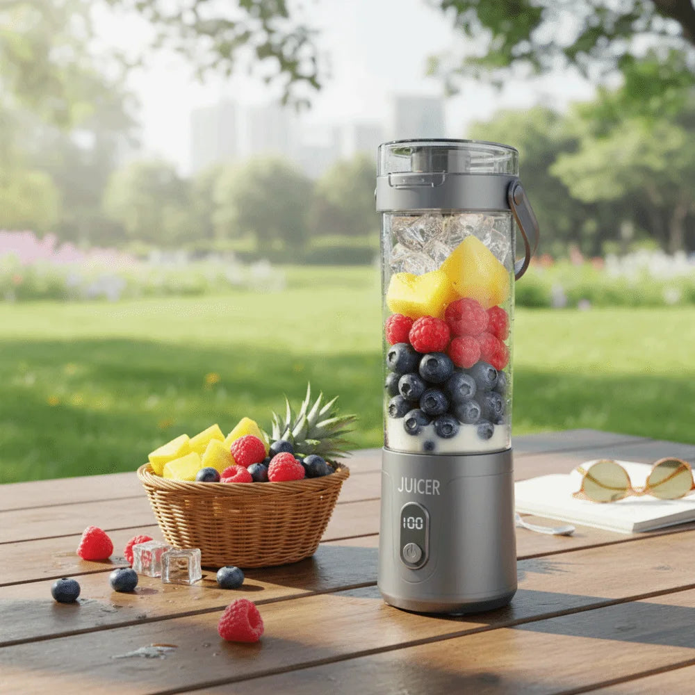 600ML Capacity Portable Blender USB Rechargeable Fresh Fruit Blender Fruit Mixers Household Fruit Cup Smoothie Blender