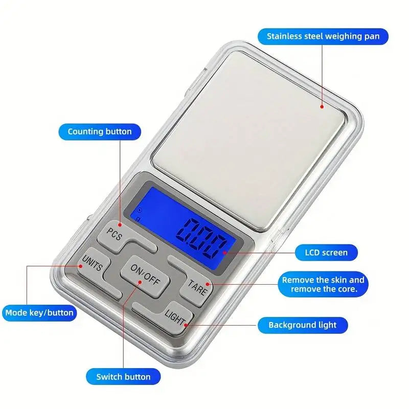 Digital Pocket Scales Jewelry Scales Weight Diamond Balance Kitchen Weighing High Precision Electronic Digital Pocket Scale