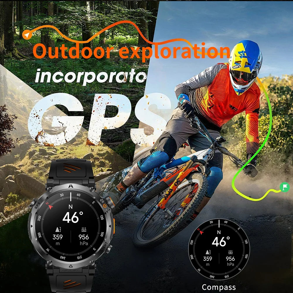 2026 New GPS Ultra Outdoor Sports Smart Watch 1.7" AOD Compass 5ATM Waterproof 170+ Sports Man Durable Military Call Smartwatch