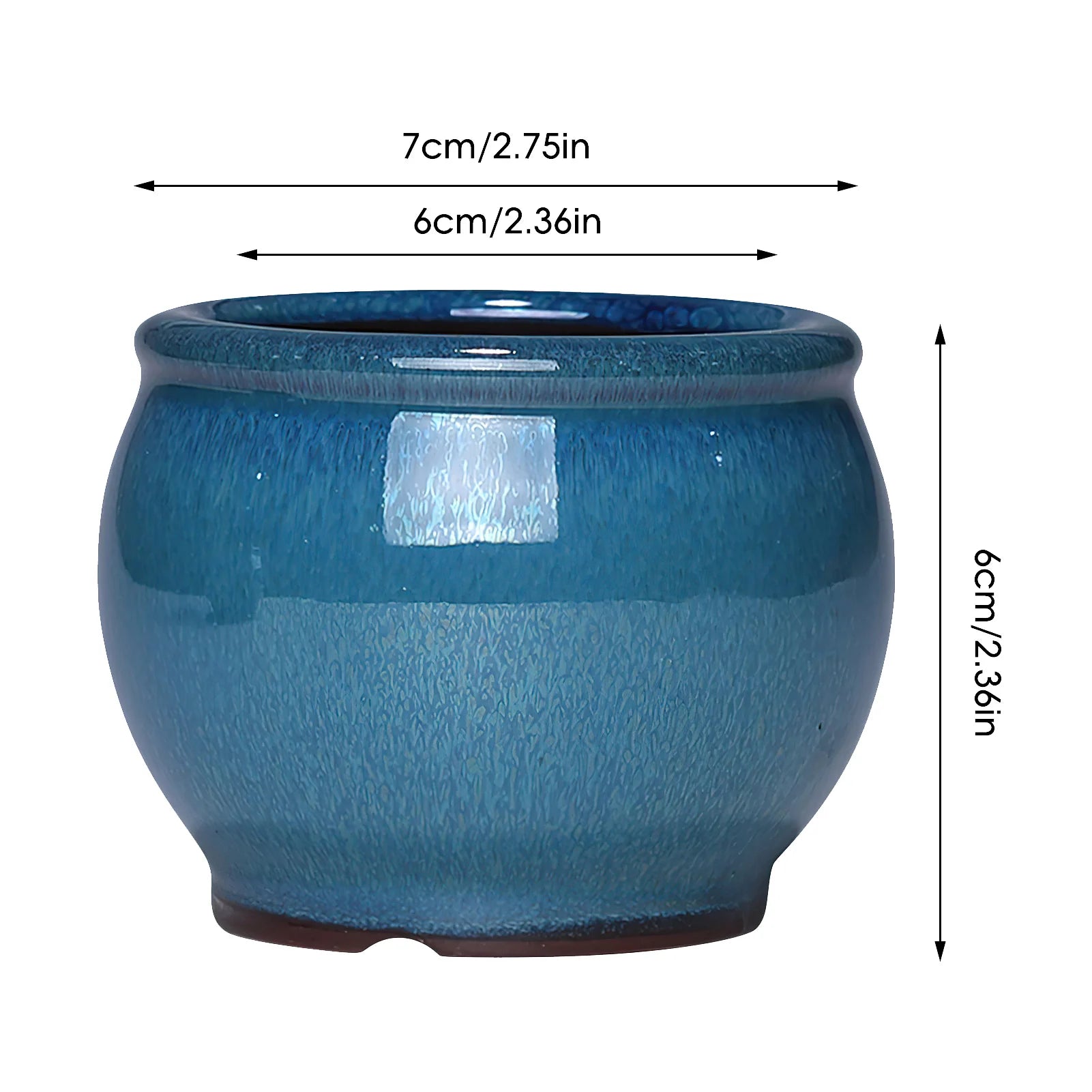 Ceramic Succulent Flower Pot Chinese Style Pottery Bonsai Pots with Drain Hole Purple Sandstone for Desktop Home Decoration