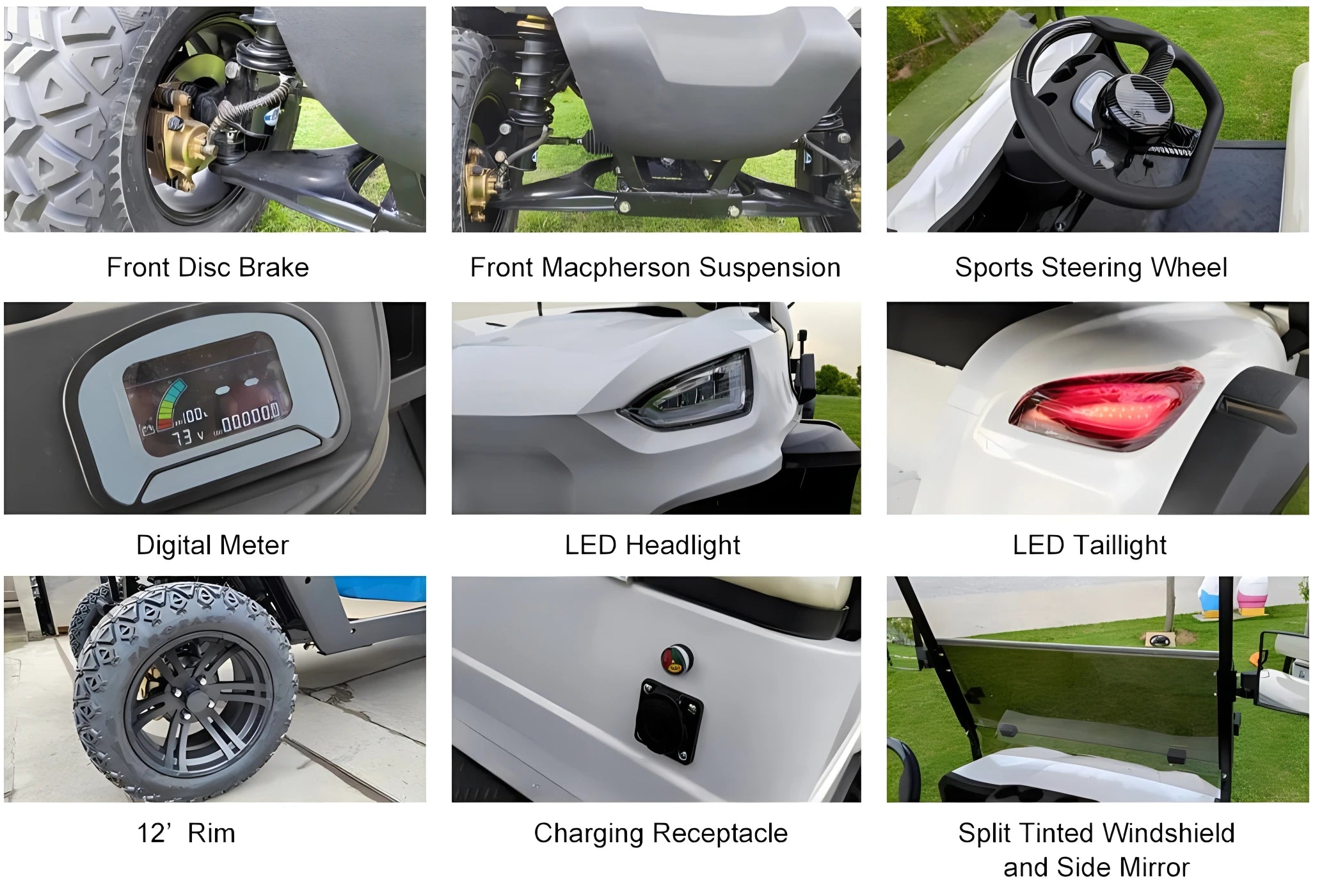 2025 New Product Luxury Heavy duty 2-seater Electric Big Wheel Club Cart Golf Cart  Electric handcart hunting cart