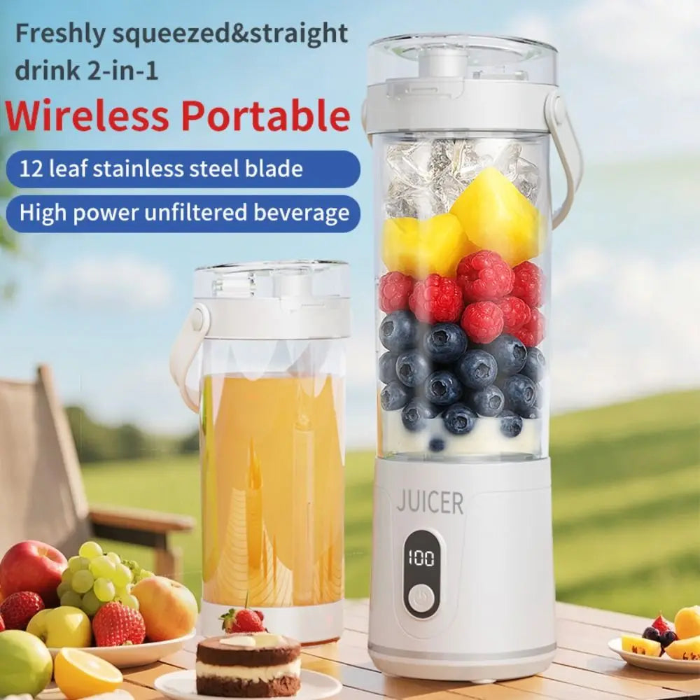 600ML Capacity Portable Blender USB Rechargeable Fresh Fruit Blender Fruit Mixers Household Fruit Cup Smoothie Blender