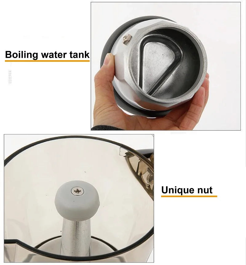 150ml/300ml Electric Coffee Maker Cups Aluminum Mocha Pot 480W Electric Italian Coffee Maker Percolator for Home Silver 3/6Cups