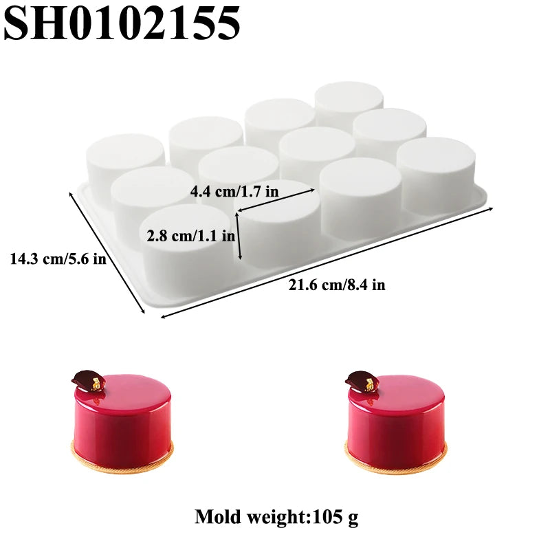 Cylindrical French Mousse Cake Mold Silicone Chocolate Mold Food Grade Kitchen Baking Tool Soap Mold Dessert Making Tools